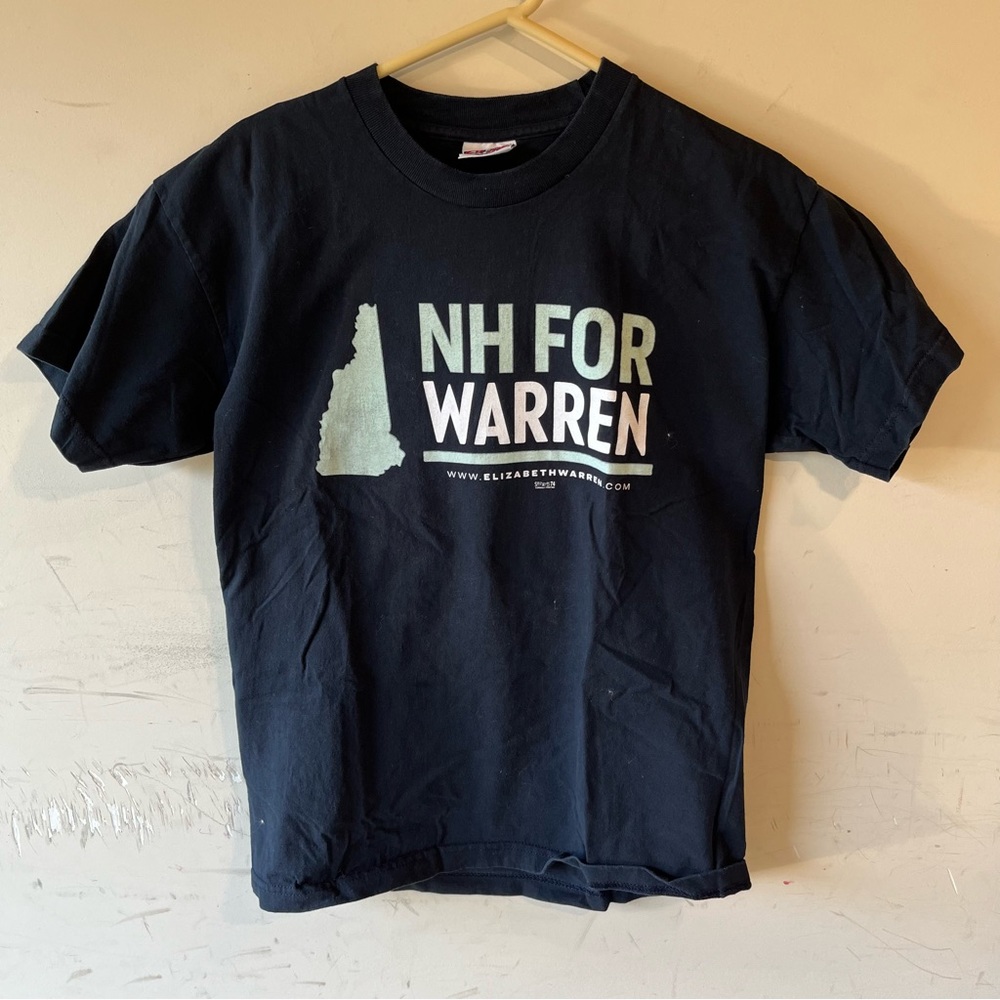 Elizabeth Warren T-Shirt Tee Navy L Cotton USA New Hampshire